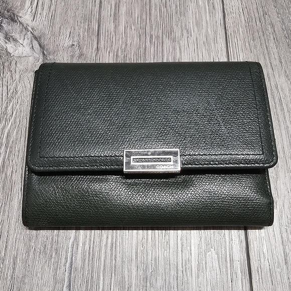 Coach Vintage Snap Leather Olive Green Trifold Wallet Coach Bags - Picture 5 of 16